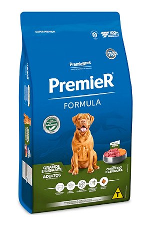 Ração Premier Super Premium Formula Sabor Cordeiro para Cães Adultos de Portes Grandes e Gigantes - 15kg