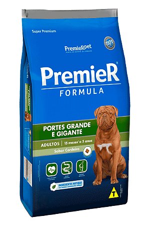 Ração Premier Super Premium Formula Sabor Cordeiro para Cães Adultos de Portes Grandes e Gigantes - 15kg