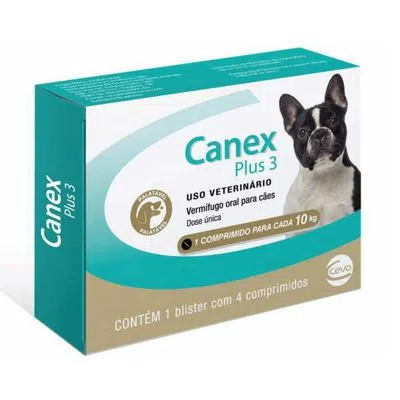 Vermífugo Canex Plus 3 para Cães - 4 Comprimidos