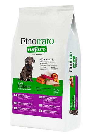 Ração Finotrato Nature Super Premium para Cães Filhotes de Raças Grandes - 15kg ou 20kg