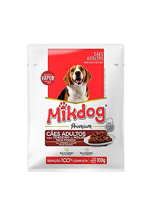 Ração Úmida Mikdog Premium Sachê Sabor Cordeiro ao Molho para Cães Adultos Raças Pequenas - 100g