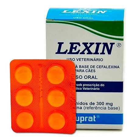 Antibiótico Duprat Lexin 300mg para Cães Blister com 6 Comprimidos