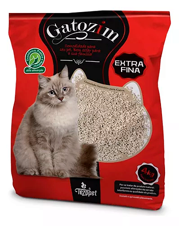 Areia Higiênica Granulada Gatozim Extra Fina para Gatos - 4kg ou 20kg (5x4kg)