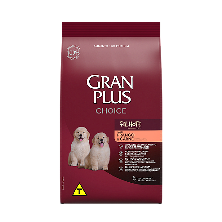 Ração GranPlus Choice High Premium Sabor Frango e Carne para Cães Filhotes - 10,1kg