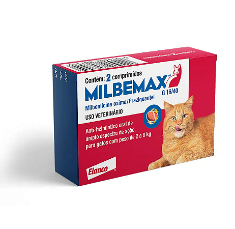 Vermífugo Milbemax G para Gatos de 2 a 8kg com 2 comprimidos