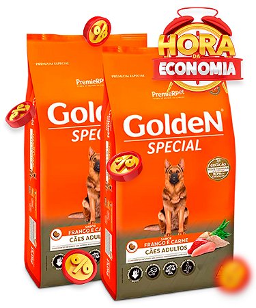 Ração Golden Special para Cães Adultos Frango e Carne - Combo com 40kg (2x 20kg)