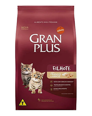 Ração GranPlus High Premium Sabor Frango e Arroz para Gatos Filhotes - 1Kg à granel