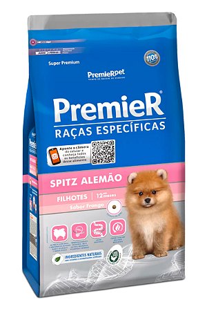 Ração Premier Super Premium Raças Específicas Spitz Alemão Sabor Frango para Cães Filhotes - 1kg
