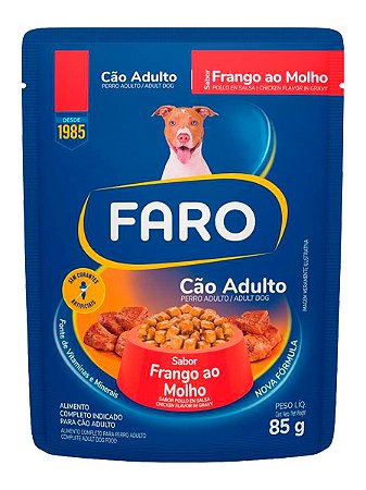 Ração Úmida Faro Sachê Sabor Frango ao Molho para Cães Adultos - 85g