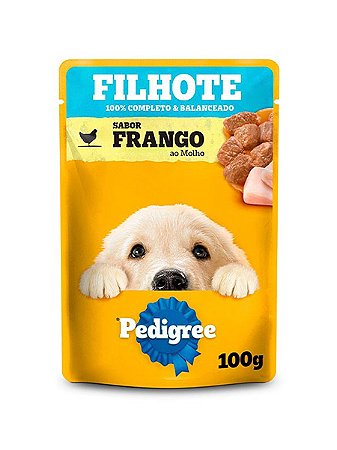 Ração Úmida Pedigree Sachê Frango ao Molho para Cães Filhotes - 100g