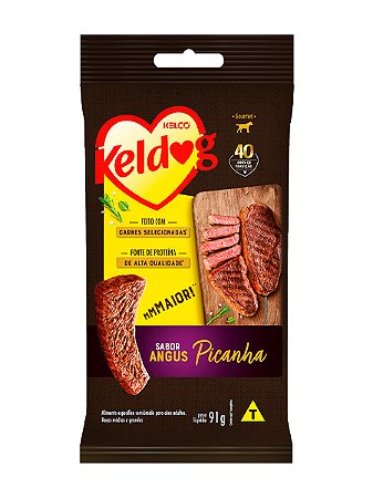 Bifinho Keldog Kelco Gourmet Sabor Picanha Angus para Cães Adultos de Raças Médias e Grandes - 91g