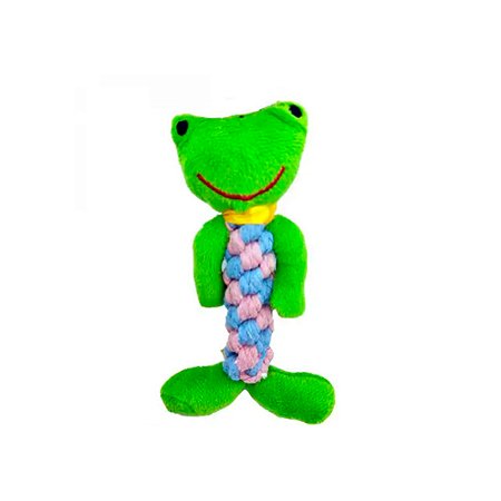 Brinquedo Sapo de Pelúcia com Corda para Cães