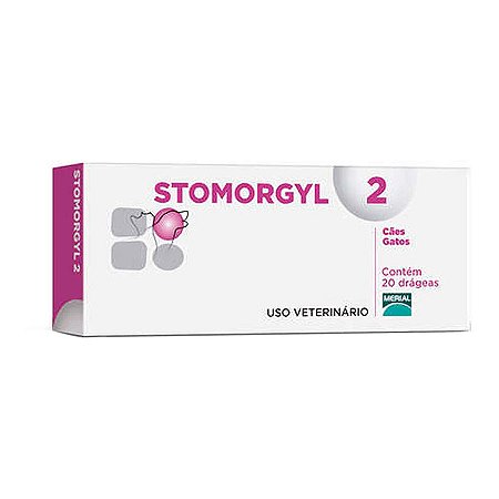 Antibiótico Merial Stomorgyl 2 para Cães e Gatos com 20 Comprimidos