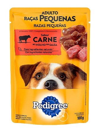 Ração Úmida Pedigree Sachê Sabor Carne ao Molho para Cães Adultos Raças Pequenas - 100g