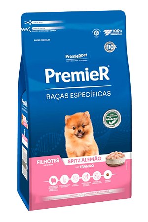 Ração Premier Super Premium Raças Específicas Spitz Alemão Sabor Frango para Cães Filhotes - 1kg ou 2,5kg