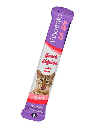 Petisco Cat Stix Snack Líquido Finotrato Sabor Carne para Gatos - 15g