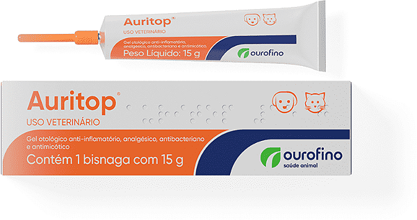Gel Auritop 15g para Cães e Gatos para Tratamento Otológico - Ourofino