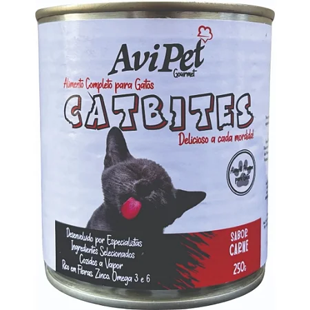 Patê Catbites AviPet Gourmet Sabor Carne para Gatos - 250g