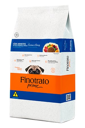 Ração Finotrato Prime Premium Especial Sabor Carne e Arroz para Cães Adultos de Raças Pequenas e Médias - 3kg ou 10,1kg