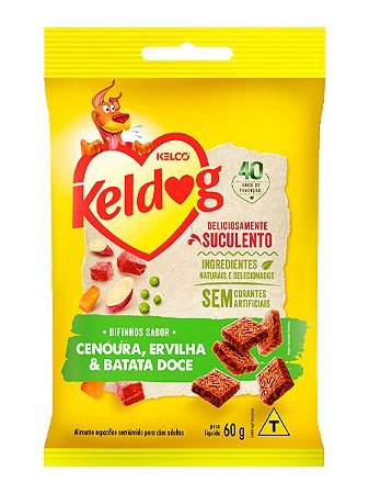 Bifinho Keldog Kelco Sabor Cenoura, Ervilha e Batata Doce - 60g