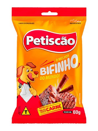 Bifinho Mastigável Petiscão Tablete Sabor Carne - 60g ou 500g