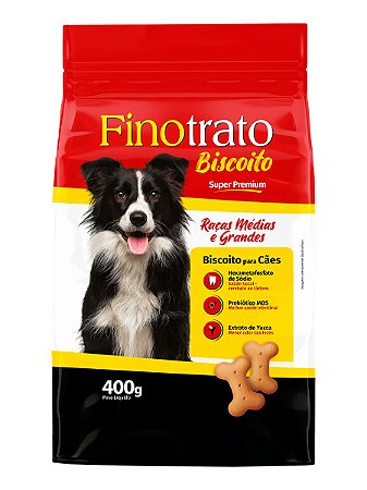 Biscoito Finotrato Super Premium para Cães Adultos de Raças Médias e Grandes - 400g