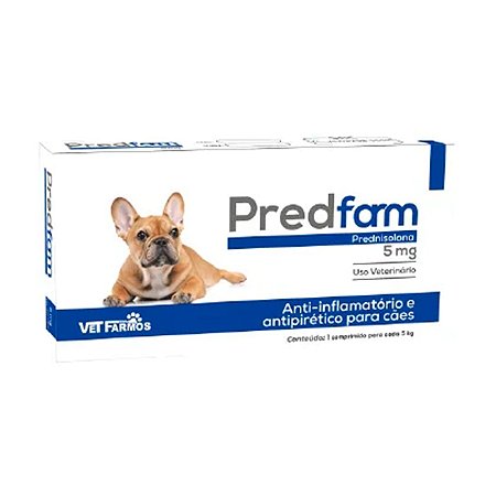 Anti-inflamatório Prednisolona Predfarm C/10 Comprimindos para Cães - 5mg ou 20mg