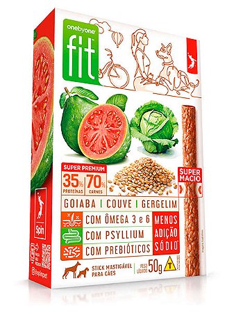Petisco Onebyone Gourmet Sabor Goiaba e Couve para Cães - 50g