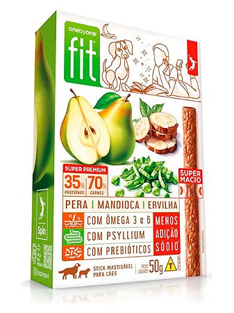 Petisco Onebyone Gourmet Sabor Pera e Mandioca para Cães - 50g