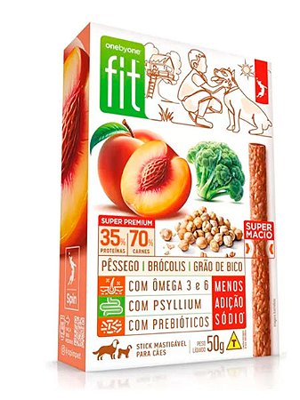 Petisco Onebyone Gourmet Sabor Pêssego e Brócolis para Cães - 50g