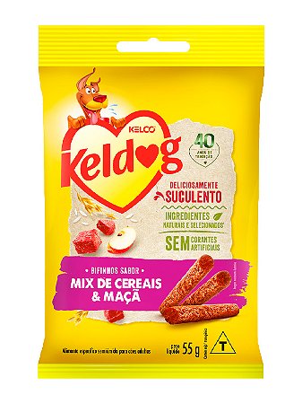 Bifinho Keldog Kelco Sabor Mix de Cereais e Maça para Cães Adultos - 55g ou 500g
