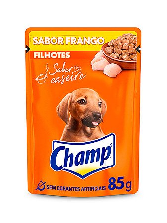Ração Úmida Champ Sachê Sabor Caseiro de Frango para Cães Filhotes - 85g