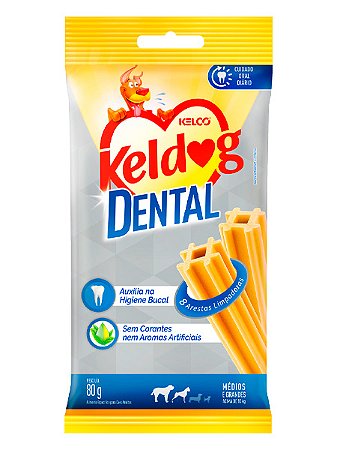 Petisco Keldog Dental para Cães Porte Médios e Grandes - 80g