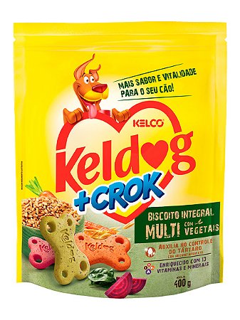 Biscoito Integral Multi com Vegetais Keldog +Crok Kelco - 400g