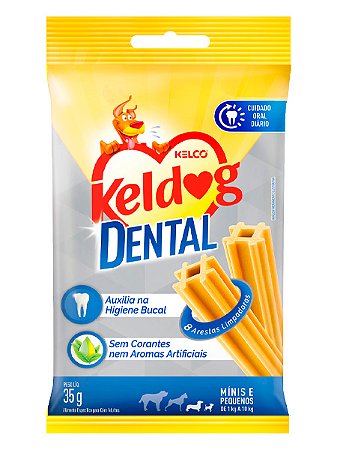 Petisco Keldog Dental Kelco para Cães Porte Minis e Pequenas - 35g