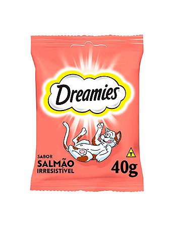 Petisco Dreamies Sabor Salmão Irresistível para Gatos Adultos - 40g e 80g (VENC.DEZ/25)