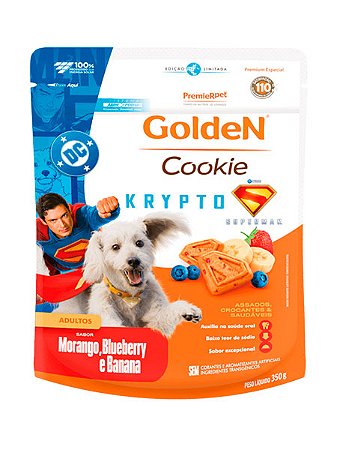 Biscoito Cookie Golden Krypto Sabor Morango, Blueberry e Banana para Cães Adultos - 350g