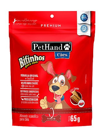 Bifinhos PetHand Sabor Carne para Cães - 65g, 500g ou 1kg
