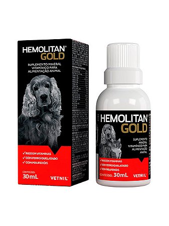 Suplemento Vitamínico Hemolitan Gold Vetnil - 30ml ou 60ml