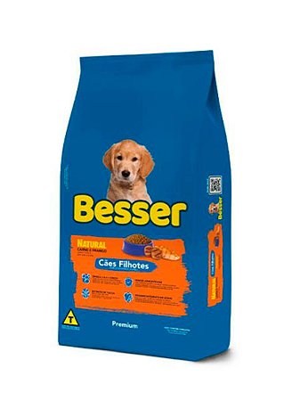 Ração Besser Natural Premium Sabor Carne e Frango para Cães Filhotes - 10,1kg