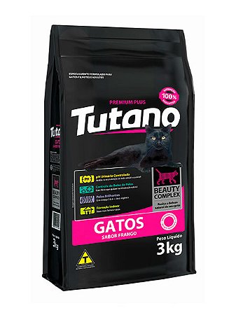 Ração Tutano Premium Plus Sabor Frango para Gatos - 3kg ou 10,1kg