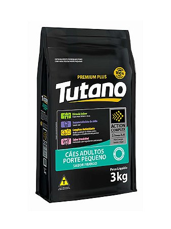 Ração Tutano Premium Plus Sabor Frango para Cães Adultos de Porte Peqeuno - 1kg, 3kg, 10,1kg ou 15kg