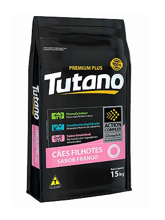 Ração Tutano Premium Plus Sabor Frango para Cães Filhotes - 15kg ou 20kg