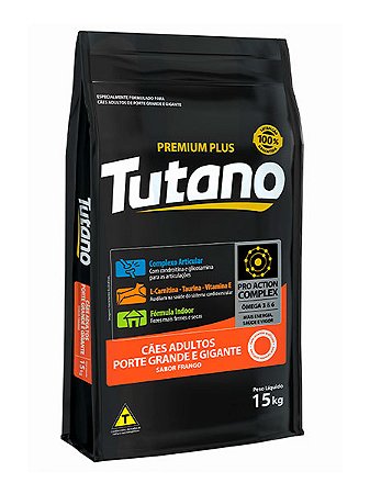 Ração Tutano Premium Plus Sabor Frango para Cães Adultos Porte Grande e Gigante - 15kg ou 20kg