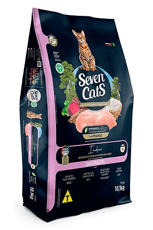 Ração Seven Cats Premium Especial Sabor Frango para Gatos Castrados - 10,1kg