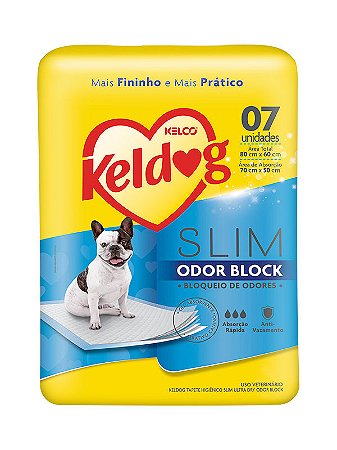 Tapete Higiênico Keldog Slim Odor Block de 80x60cm - 7, 30 ou 50 unidades
