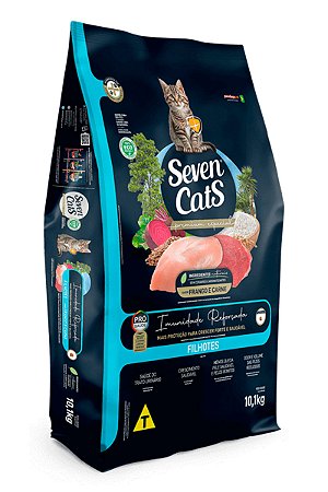 Ração Seven Cats Premium Especial Sabor Frango e Carne para Gatos Filhotes - 10,1kg