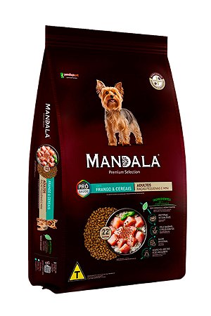Ração Mandala Premium Selection Sabor Frango e Cereais para Cães Adultos Raças Pequenas e Mini - 10,1kg