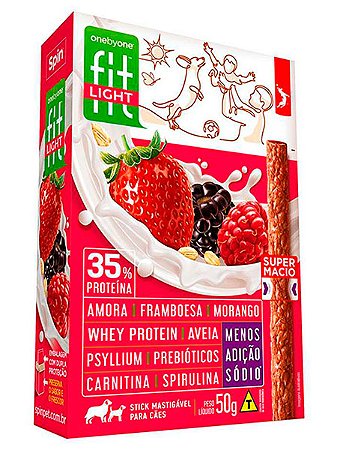 Petisco Onebyone Gourmet Sabor Amora, Franboesa e Morango para Cães - 50g