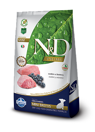 Ração N&D Prime Puppy Mini Farmina Sabor Cordeiro para Cães Filhotes de Raças Pequenas - 800g, 2,5kg ou 10,1kg